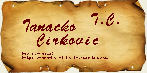 Tanacko Ćirković vizit kartica